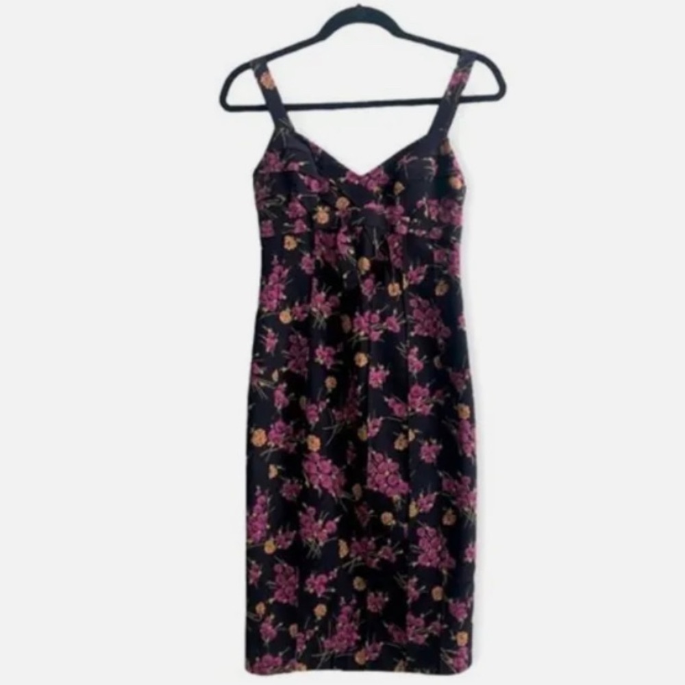 💜 VINTAGE BETSEY JOHNSON FLORAL BOW MINI/MIDI DRESS Y2K 90s COTTAGECORE XS S P - Picture 4 of 17